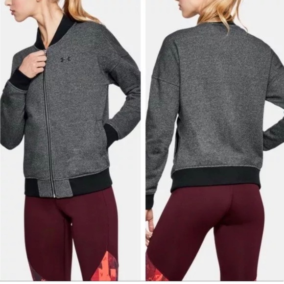 Under Armour Womens Threadborne Fleece Bomber,Black